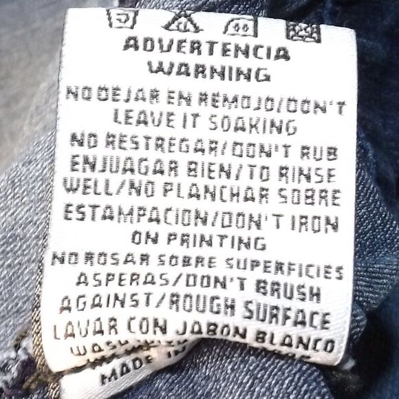 SCORPIO Denim Jumpsuit, 1 JR, Button front, low rise, Flare/fringe hem, Pockets - Picture 8 of 11